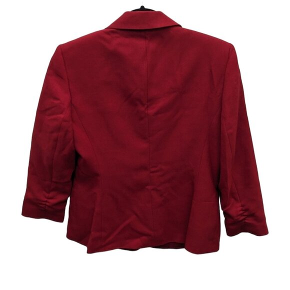 Vintage Evan Picone Red Holiday Career Blazer Suit Jacket Coat Size 6 Medium - Picture 3 of 4